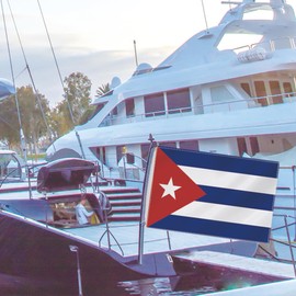 Cuba Small Flag,12×18 Inch Two Layer Fabric Small Banner,1×1.5 FT Cuban Nautical Decor,Mini Digital Printed 150D Polyester Banner With Brass Grommet