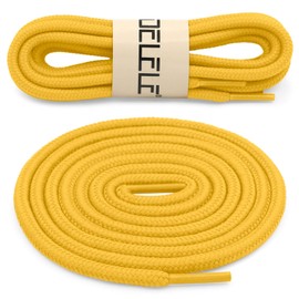DELELE Round Shoelaces for Athletic Boot: Golden Yellow Hiking Shoe Laces for Men&Women 28 inch 2 Pair