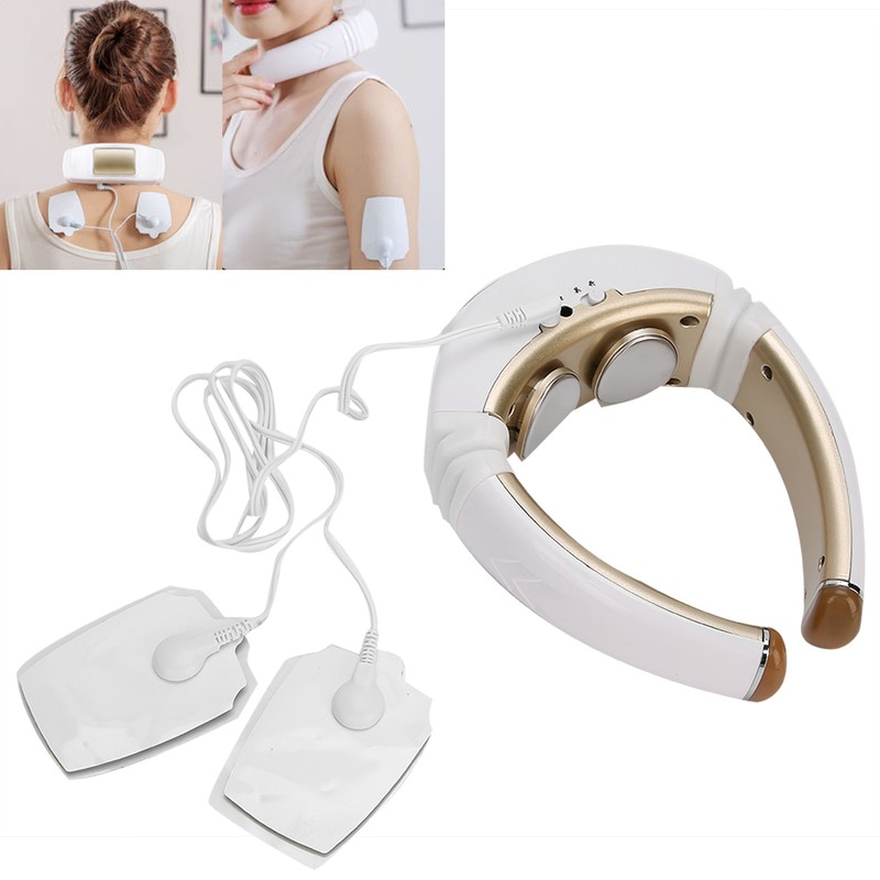 Electric Cervical Vertebra Massager Pulse Hot Compress Therapy Neck Massage