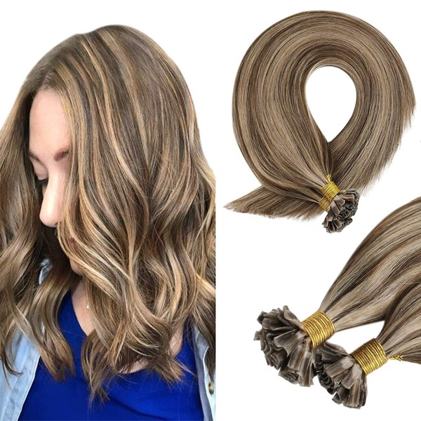 Sunny Brown U Tip Hair Extensions Human Hair #p4/27 Dark