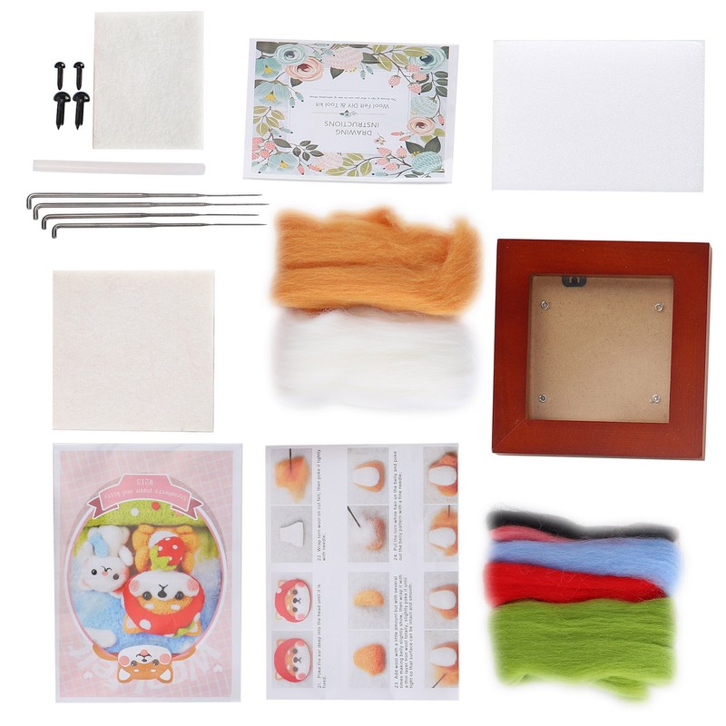 Needle Felting Kit Photo Frame Wool Felting Supplies Animal Plush