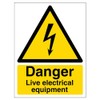 V Safety 68021AN-R Danger, Live Electrical Equipment Warning Sign -