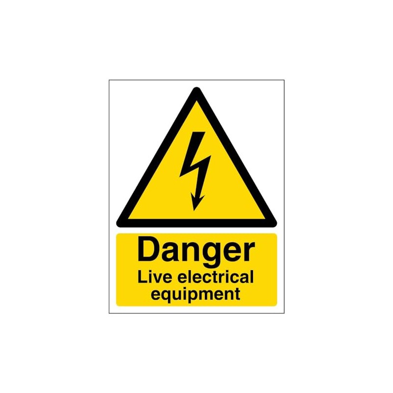 V Safety 68021AN-R Danger, Live Electrical Equipment Warning Sign -