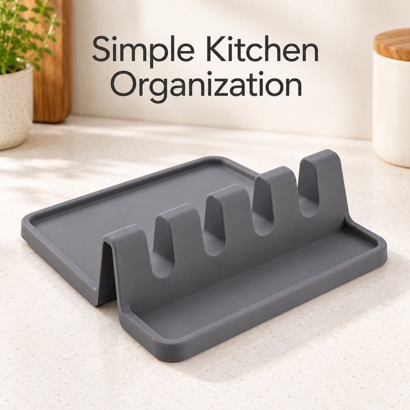 Silicone Spoon Rest for Kitchen Countertops – Non-Slip Utensil Holder