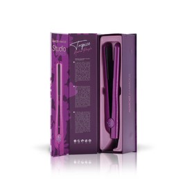 Almost Famous Tropico Tourmaline Ceramic 1.25" Professional Hair Straightener Flat Iron Pro for Hair Styling, Tourmaline Ceramic Panel with Adjustable Temperature - (Purple (Updated Model)