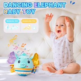 Musical Crawling Dancing Baby Toy 0-6 Months, Tummy Time Sensory Interactive Talk Toys,Plush Stuffer Animal Toys, Learning Bouncing Ball toy for Infant 0-3 6-12 18 Month Newborn Gifts for Toddler 1-2
