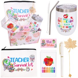 Teacher Appreciation Gifts Teacher 12oz Tumbler Gift Sets Women Teachers Appreciation Box Birthday Graduation Back to School Gifts for Teachers Classroom School Supplies