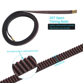 FYSETC Ender 3D Printer Part - Ender 3 S1 Pro Synchronous Belt Replacement - 2GT Rubber Open Timing Belt: X Axis 826mm Y 762mm Width 6mm with Copper Buckle Clamp Non-slip on Tension Motion Accessories