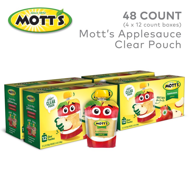 Mott's Original Applesauce, 3.2 Oz Clear Pouches, 48 Count (4