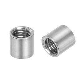 QUARKZMAN Pack of 5 M8 Round Connecting Nuts, 304 Stainless Steel Coupling Nut 10 mm / 0.39 Inch Length Sleeve Rod Rod Nut for Bracket, M8 x 10 x 10 mm
