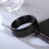 Greek Key Spinner Anxiety Fidget Ring for Men 8mm Black