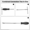 sourcing map 1/4" Drive Spinner Handle Chrome Vanadium Steel Drive