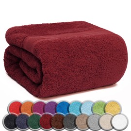 NatureMark Sauna Towels, Premium Quality 80 x 200 cm Sauna Towel, 100% Cotton, Colour: Burgundy Red