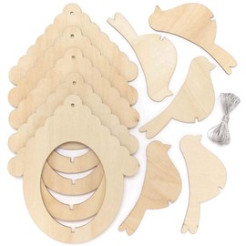 Baker Ross AX859 Hanging Bird Decorations - Pack of 5, Woodcrafts for Kids to Make, Paint, Decorate and Display
