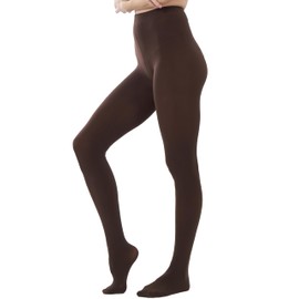 CozyWow Women's 80D Soft Solid Color Semi Opaque Footed Tights High Waist Womens Tights(L-XL, Coffee)