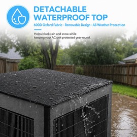 Ideal Swan 36in Outdoor AC Unit Cover, Mesh Defender with Waterproof Top