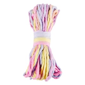 FASHEWELRY 21.87 Yards Single Strand Rope 3.5mm Colorful Gradient Color Soft Rope Macrame Yarn Craft Cord Yarn for Wall Hanging, Plant Hangers, Crafts, Knitting