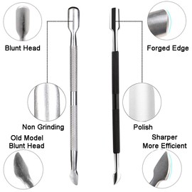 Ejiubas Cuticle Trimmer with Cuticle Pusher Cuticle Nipper Professional Grade Stainless Steel Cuticle Remover Cutter Clipper Durable Pedicure Manicure Tools (Black)
