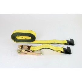 SNS 8 pack of 2" x 27' Yellow Cargo Ratchet Straps w/ Flat Hook at 3,335 lbs WLL