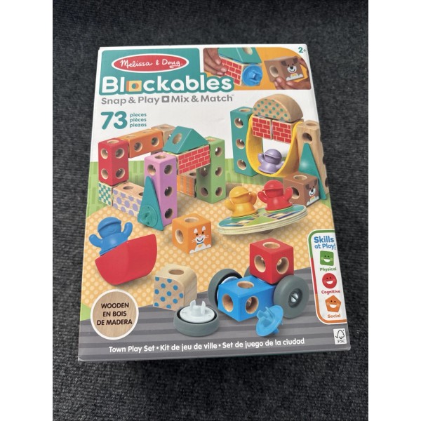 Melissa & Doug Blockables Snap & Play 73 Piece Vehicle