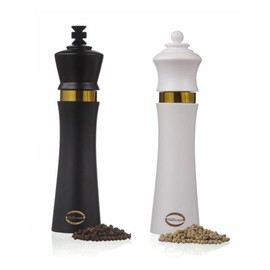 King & Queen Chess Piece Salt and Pepper Grinder Set – 9-Inch Acacia Wood Manual Mills for Precision Grinding, Stylish Kitchen & Dining Table Decor