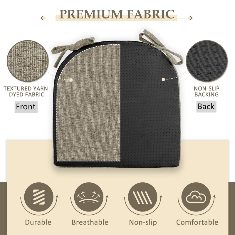 Wellsin Chair Cushions for Dining Chairs 6 Pack - Kitchen