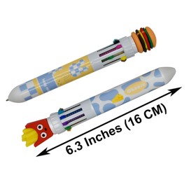 Maydahui 6PCS 10 in 1 Shuttle Pens Retractable Multicolor Ballpoint Pen 10 Color Pens Hamburger Coke Ice Cream Bread Pizza French Fries Food Style for School Home Office