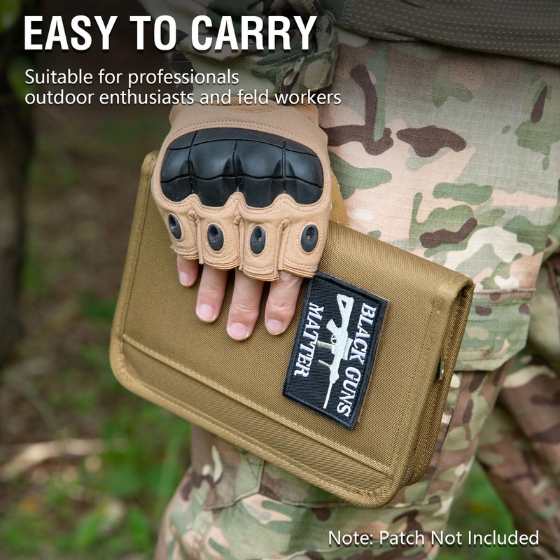 Kosibate Tactical Notebook Padfolio Ring Binders with 45 Sheets,Army Military