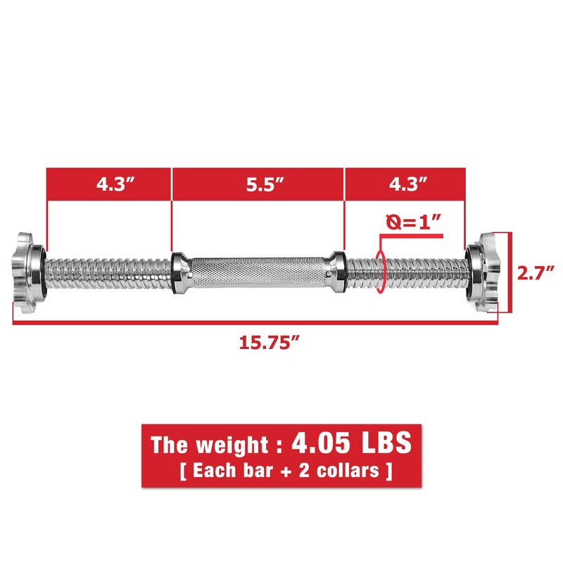 A2ZCARE Threaded Dumbbell Handles/Adjustable Dumbbell Bar Handles - Fit 1