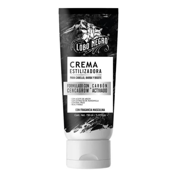 Crema Estilizadora Para Cabello Y Bigote Lobo Negro 150ml