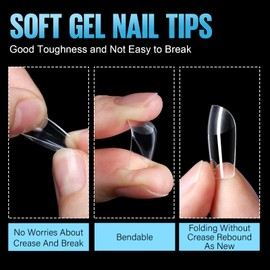 TOMICCA Square Pack of 360 Artificial Nail Tips, Gel Tips for Gel Nails, Nail Tips, False Nail French, Short Tips for Nails, Full Cover Nail Tips for Nail Salons and DIY Nail Art, 12 Sizes