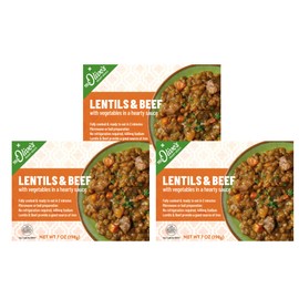 Miss Olive's Lentil & Beef with Vegetables in Hearty Sauce Microwavable Meal (Pack of 3)