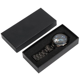 T Winner Men Hollow Out Automatic Mechanical Watch Roman Dial Steel Strap Wristwatch