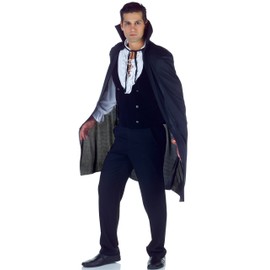 Underwraps Men's 38 Inch Sheer Cape, Black, One Size