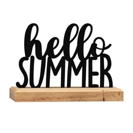 Rerum & Consilium Hello Summer Lettering Made of Wood and Metal, 18.5 x 13 cm, High-Quality Summer Decoration, Summer Decoration, Summer Lettering