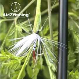 AMZfishing Pack of 2 Hand-Tied Universal Dry Fly Fly Fly Fishing Trout Mosquito Trout Fishing Dry Fly Trout Fly Fishing Dry Fly Trout (Fly Dark + White/Red)