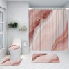 Ansouyi 4Pcs Bathroom Shower Curtain Sets with Non-Slip Rugs, Toilet