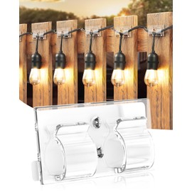 MapeloreCrafted 30Pcs Transparent Outdoor String Light Hooks - Weather Resistant Adhesive Clips for Rope and String Lights