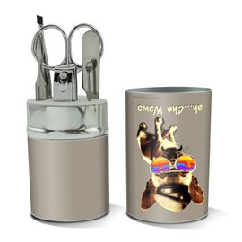 Ah Che Wawa Chihuahua Dog Vintage Retro Stainless Steel Manicure Pedicure Grooming Beauty Care Travel Kit