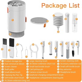 Limpiador de Teclado,20 en 1 Kit de Limpieza Portátil, Limpiador de Teclado/Laptop, Cepillo de Limpieza de Teclado Multifuncional para la Limpieza de cámaras Digitales, Kit de Limpieza (20 en 1)