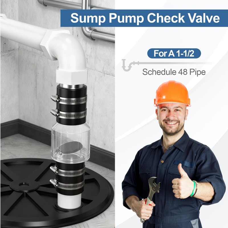 Silent Check Valve 1-1/2 Inch with Clear Body & Spring-Loaded