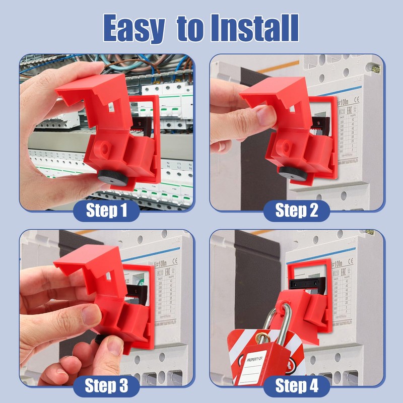 Circuit Breaker Lockout Device 12 Pack Kit with Clamp-On Design