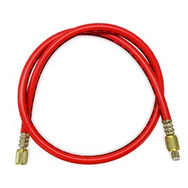 NYTKL Refrigerant Charging Hose, 1/4 SAE Thread 2.95 Ft Length 600PSI Tube HVAC Vacuum Hose, R134A R410A R22 Charging Tube for Car Home Air Conditioner Refrigeration Maintenance (Red)