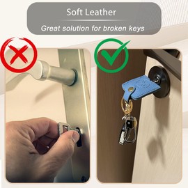 KARENSKEYS Leather Key Sleeve, 2PCS Stylish Key Cover, Broken Car Key Loop Replacement, for Women Men.