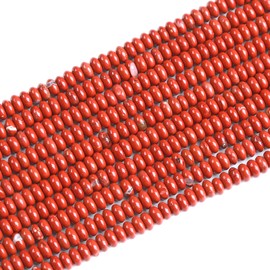 150 abalorio redondas de jaspe rojo chino natural de 2 x 4 mm, abalorio redondas y sueltas de piedras preciosas para hacer pulseras, collares, joyas