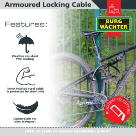 Sterling 1810 AK 18mm Heavy Duty Armoured Locking Cable, Black