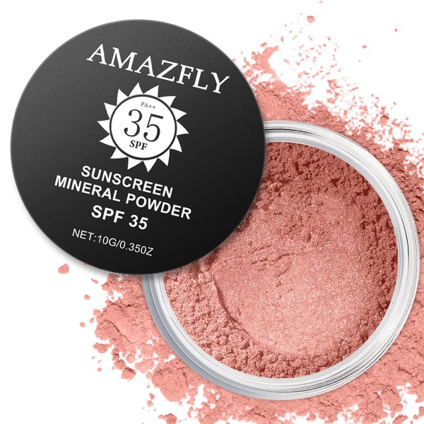 Meilury Sunscreen Mineral Blush Powder, SPF 35, Talc-Free, Loose Powder