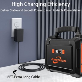 UL Listed AC/DC Adapter Compatible with POWSTREAM P168 P82 P822 Max P823 P8C Portable Power Station & FF FLASHFISH A101 98Wh 120W Backup Power Battery Pack Solar Generator SAW30A-190-1500U Charger