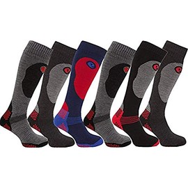 4 Pairs Mens High Performance SKI and SNOWBOARD socks, long hose thermal socks - Size UK 6-11 Special Padded for better Protection
