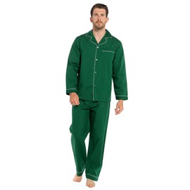Lora Dora Mens Traditional Pyjamas Emerald Green L